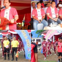 Bupati Muaro Jambi, Dr. Bambang Bayu Suseno,SP. MM. M.Si secara resmi membuka Turnamen Sepak Bola Bupati Cup 2025